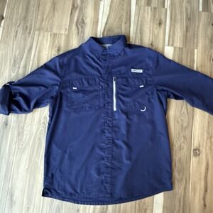 RealTree Fishing Windbreaker Zip‎ Jacket Size  L Patriot Blue Fly Fishing Blue